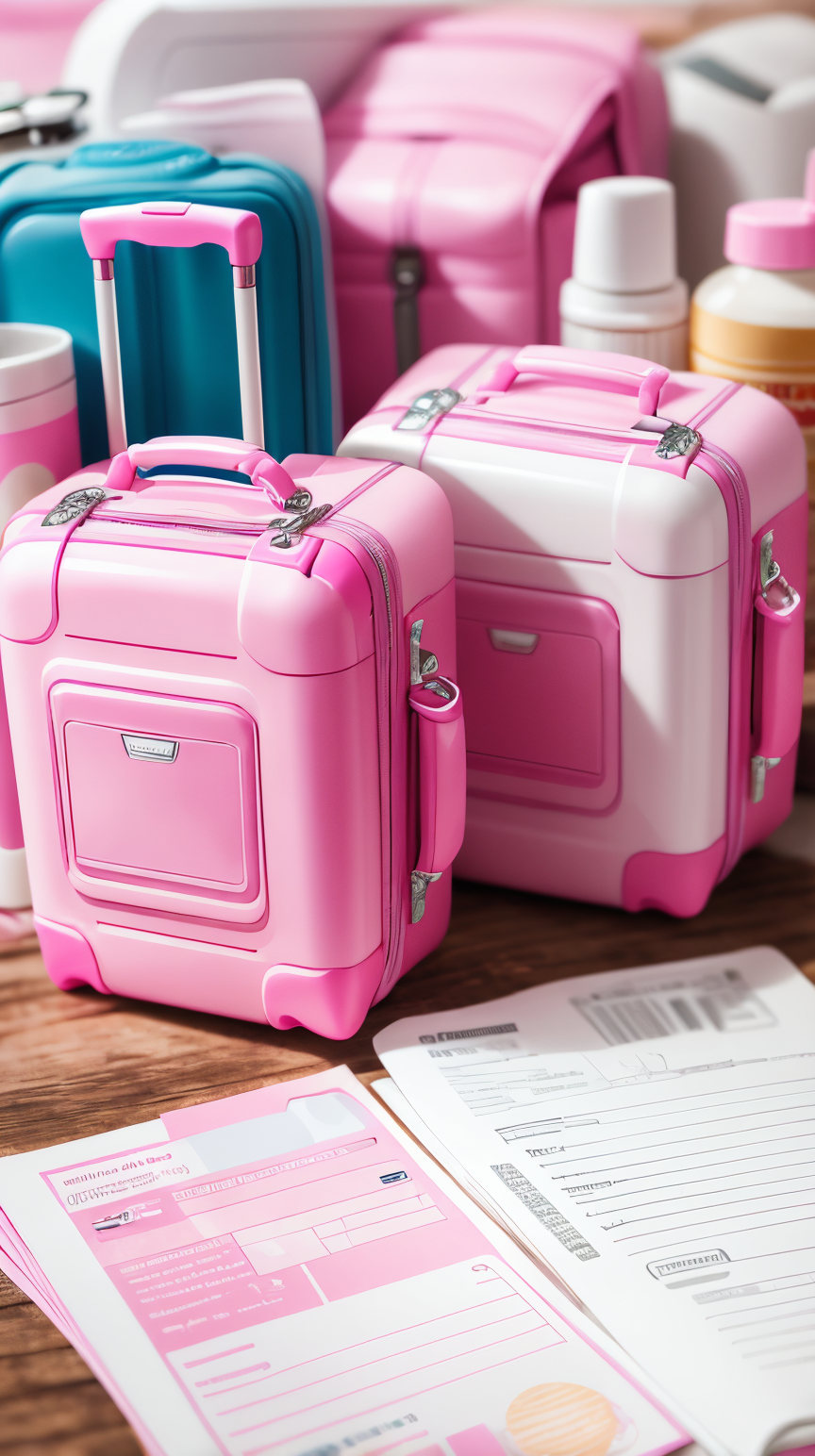 <lora:BarbieCore:0.8> BarbieCore Travel documents, (shiny plastic:0.8), (pink and white:0.9), (pastel:0.85)